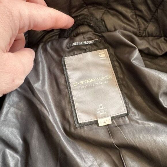 G-Star Raw Women's Wool Lined Relax Trench Overcoat Jacket Charcoal Gray Large - Picture 11 of 16